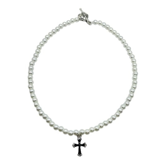 BLACK CROSS NECKLACE